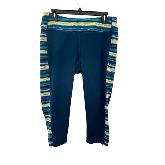 GAIAM Pants - Gaiam Capri Exercise / Yoga Leggings - XL - Dark Turquoise